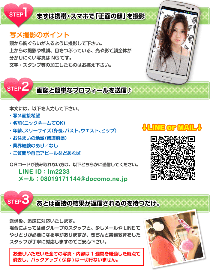 写メール面接方法